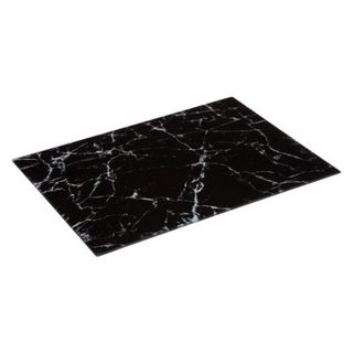 Planche à découper en verre effet marbre noir 40 x 30 cm