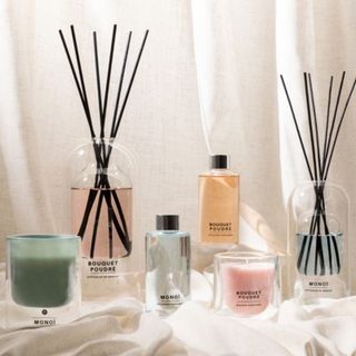Bougie parfumée"Ilan" rose jasmin musc blanc 130g - Atmosphera Créateur d'intérieur