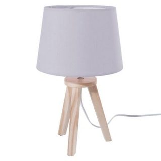 Lampe trépied H.30cm bois gris - Atmosphera Créateur d'intérieur