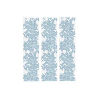 Lot de 3 Stickers de Tiroirs "Fleurs" 22x80cm Bleu