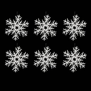 Suspension polyfoam flocon paillettes 20 cm x 6 - feeric lights & christmas