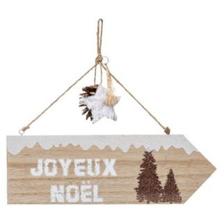 Pancarte joyeux noël 29cm en bois - feeric lights & christmas