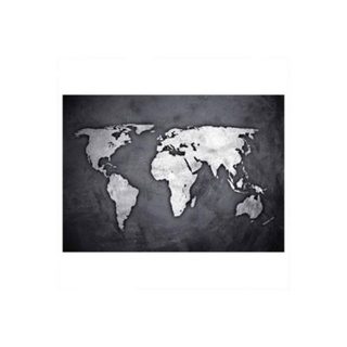 Sticker Mural Déco "Map Monde" 50cm Noir