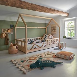 Lit cabane enfant "Bosco" bois 90x190cm - Atmosphera Créateur d'intérieur