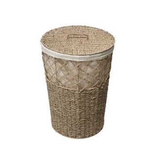 Panier à linge rond avec couvercle, Seagrass, 5five