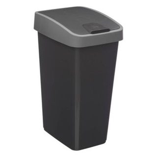 Poubelle 2 ouvertures plastique 25L gris - 5five