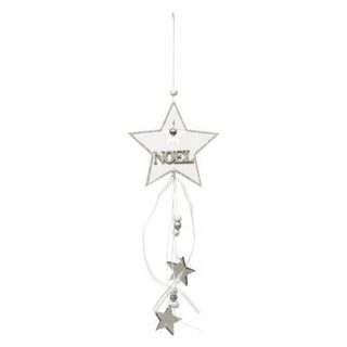 Sujet de Noël étoile "Polaire" 33cm Blanc & Argent