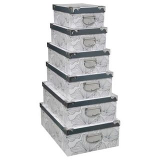 6 boîtes "Delicatesse" noir et blanc coins métal - 5five