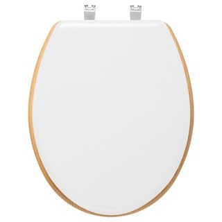 Abattant WC à fermeture silencieuse blanc et aspect bois, 5Five Modern