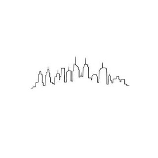 Sticker Plat Déco "Skyline" 50x70cm Noir