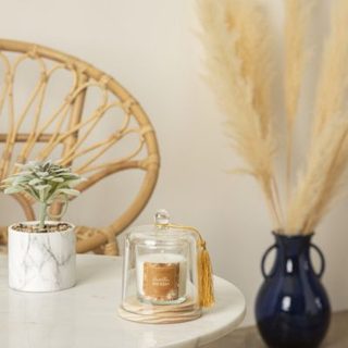 Bougie parfumée Loli 130g avec cloche verre vanille - Atmosphera Créateur d'intérieur