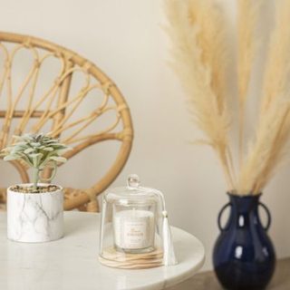 Bougie parfumée Loli 130g avec cloche verre fleur d'oranger - Atmosphera Créateur d'intérieur