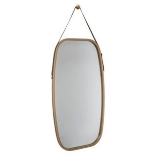 Miroir ovale lanière cuir 77x43cm - 5five