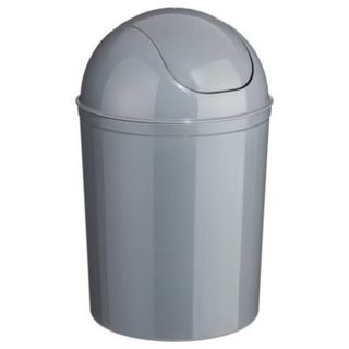 Poubelle de salle de bains ronde 7 litres 5Five en polypropylène coloris gris Ø 19,5 x H. 32 cm