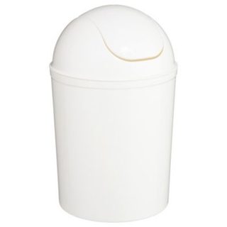 Poubelle de salle de bains ronde 7 litres 5Five en polypropylène coloris blanc Ø 19,5 x H. 32 cm