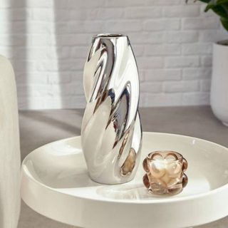 Vase Sky argent H28,5cm - Atmosphera Créateur d'intérieur