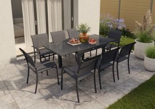 Table de jardin extensible Piazza gris anthracite et graphite