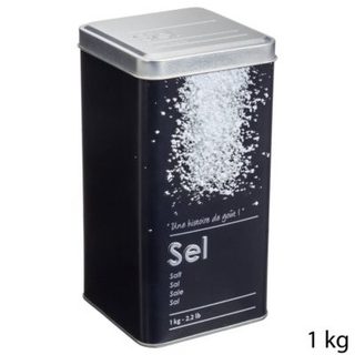 Boîte sel 1kg métal "Black Edition" noir - 5five