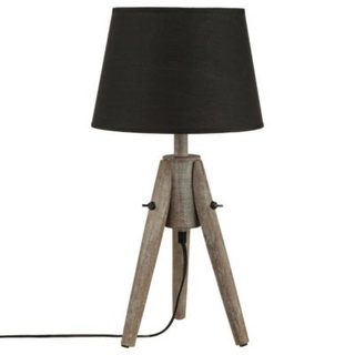 Lampe trépied "Miry" - bois et noir H46 cm - Atmosphera