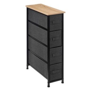 Rangement 4 tiroirs tissu gris anthracite - 5five
