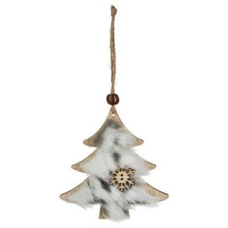 Sujet de noël forme bois + fourrure  x 3 - feeric lights & christmas