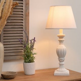 Lampe "Renzo" blanc H56cm - Atmosphera Créateur d'intérieur