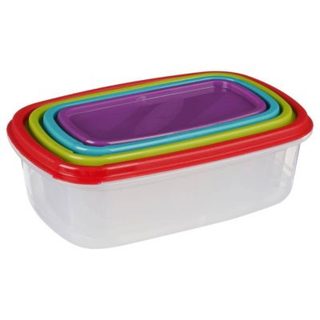 4 boîtes de conservation "Colors" plastique - 5five
