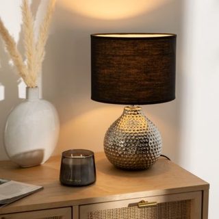Lampe "Mozo" céramique noir H38cm - Atmosphera Créateur d'intérieur