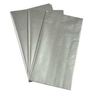 Lot de 6 Feuilles Papier de Soie "Cadeau" 50x70cm Argent