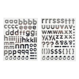 Lot de 2 Planches de Stickers "Alphabet" 2cm Argent