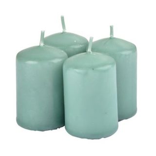 Lot de 4 Bougies Pilier "Essentiel II" 6cm Thé Vert