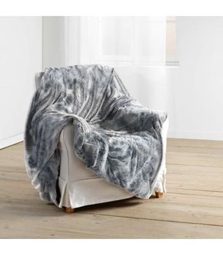 PLAID IMITATION FOURRURE ANTARTIC GRIS - 180x220cm - Gris