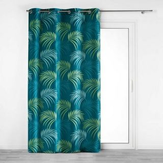 Rideau à œillets 140 x 260 cm Polyester imprimé Blue Végétal Bleu