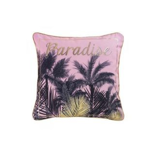 Coussin Passepoil "Paradise" 45x45cm Rose & Noir