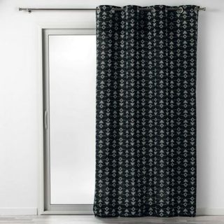 Rideau à œillets 140 x 240 cm Coton imprimé Letiko Noir