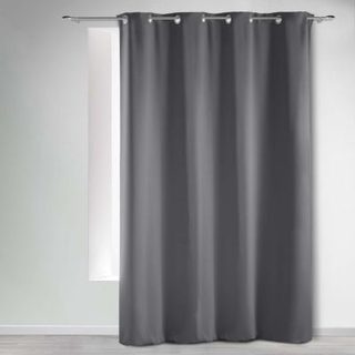 Rideau Occultant Grande Hauteur 135 x 280 cm Uni Anthracite À Œillets