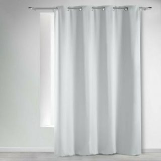 Rideau Occultant Grande Hauteur 135 x 280 cm Uni Gris pâle À Œillets