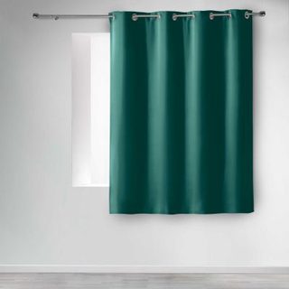 Rideau occultant à œillets 135  x 180 cm Uni Emeraude Petite hauteur