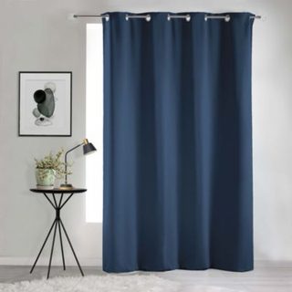 Rideau Occultant Grande Hauteur 135 x 280 cm Uni Bleu Marine À Œillets