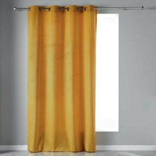 Rideau Tamisant à Œillets 140 x 240 cm Velours Velvetine Jaune