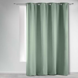 Rideau Occultant Grande Hauteur 135 x 280 cm Uni Sauge À Œillets