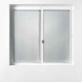 PAIRE DROITE PASSE TRINGLE 2 x 60 x 90 CM VOILE SABLE SANDRA GRIS