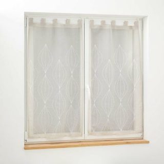 Paire droite passants 2 x 60 x 90 cm voile sable brode galactee Taupe