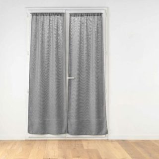 Paire de Panneaux Droits Passe-Tringle 2 x 70 x 200 cm Effet Lin Tissé Haltona Gris