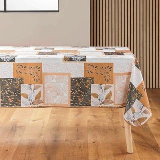Nappe rectangle 150 x 240 cm polyester imprime faya Naturel