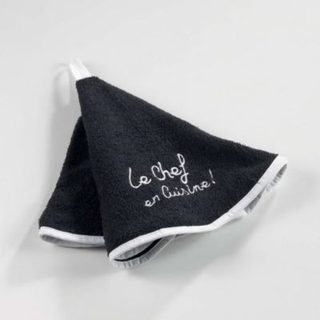 Essuie main Torchon Le chef en cuisine Noir