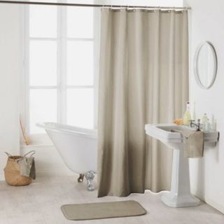 Rideau de douche avec crochets 180 x 200 cm  ESSENCIA Taupe Imperméable & déco