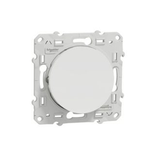 Interrupteur va-et-vient lumineux LED orange 10A à vis Schneider Electric Odace blanc
