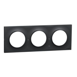Plaque de finition 3 postes Schneider Electric Odace Styl S540706 coloris anthracite l.227 x P.10 x H.85 mm