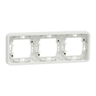 Mureva Styl cadre 3 postes horizontal encastré IP55 IK08 blanc RAL 9003 MUR39109